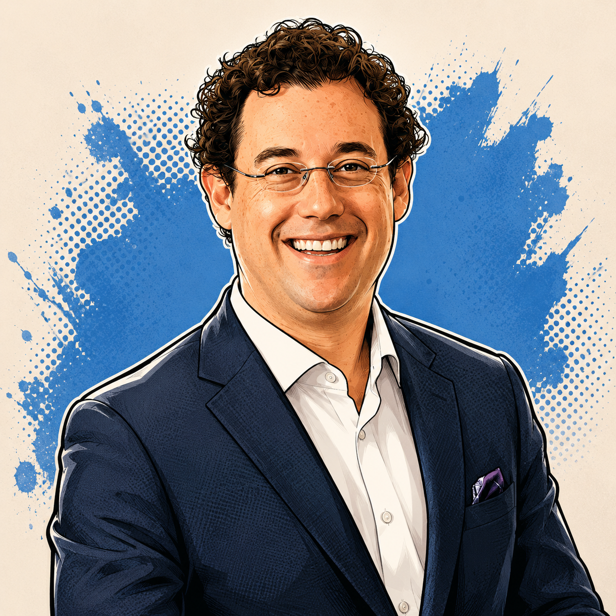 Illustrated portrait of Brett Pack, Founder and Director